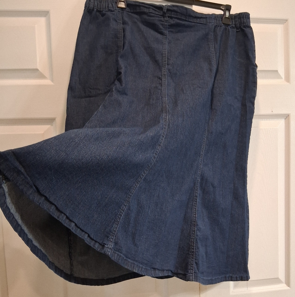 Southern Lady Classic Navy Blue Western Cottagecore Women's Skirt Size 20W - Picture 4 of 8